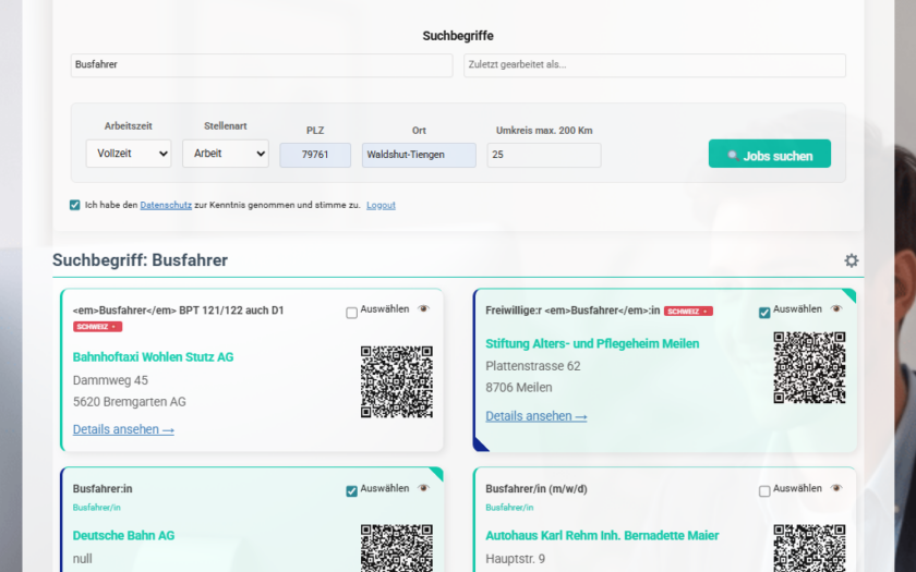 Die Schweizer Arbeitsstellen aus der Grenzregion zu Deutschland wurden nahtlos in unser bestehendes System integriert.